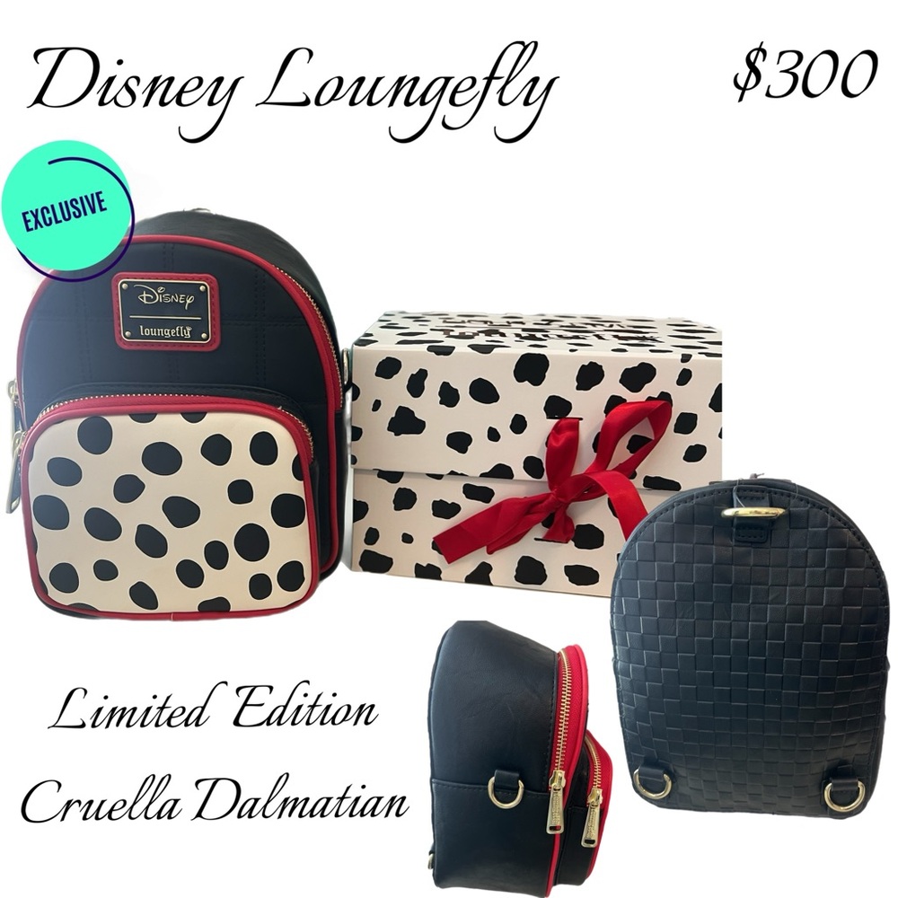 Loungefly Dalmatian Print Backpack with Red Accents